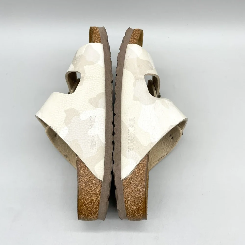 Birkenstock Womens 36 5 Arizona Sandals White Cream Desert Camo Gorpcore Boho